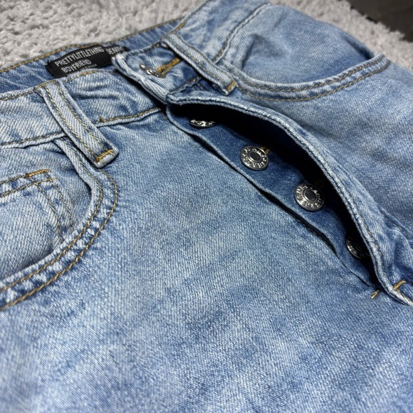 Pretty Little Thing Jeans Womens 0 Boyfriend High Waist Button Fly Baggy Grunge - Picture 3 of 5